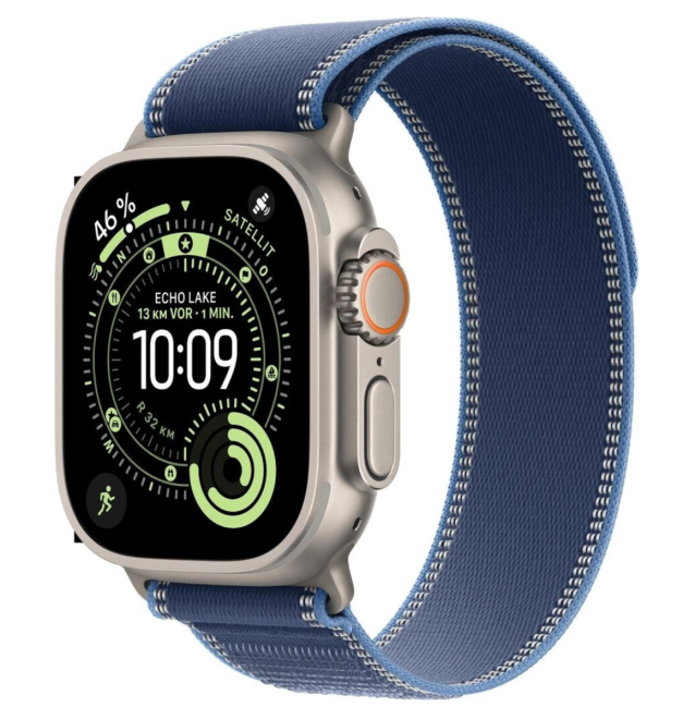 Apple Watch Ultra 3 Titanium Natural Trail Loop Blue/Bright Blue M/L