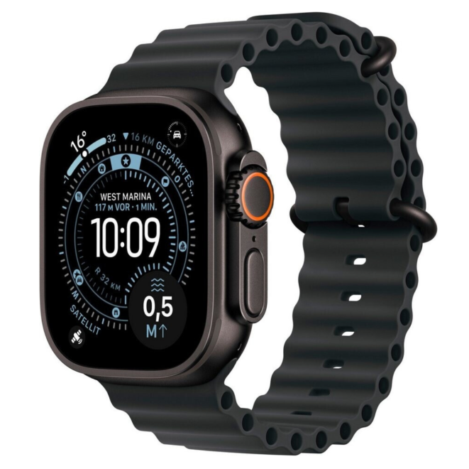 Apple Watch Ultra 3 Titanium Black Ocean Band Black