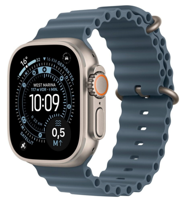 Apple Watch Ultra 3 Titanium Natural Ocean Band Anchor Blue